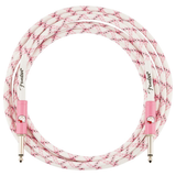 Cavo audio Fender x Hello Kitty 3m, design rosa e bianco, con connettori resistenti e ottima trasmissione del segnale