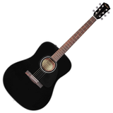 Chitarra acustica nera Fender CD-60 con custodia rigida dettagli