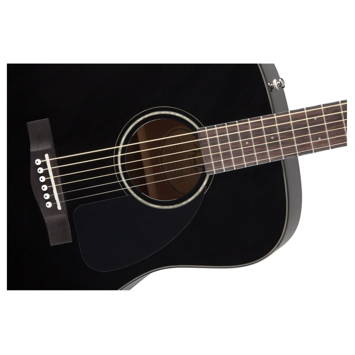 Chitarra acustica nera Fender CD-60 con custodia rigida, design dreadnought e top in abete laminato