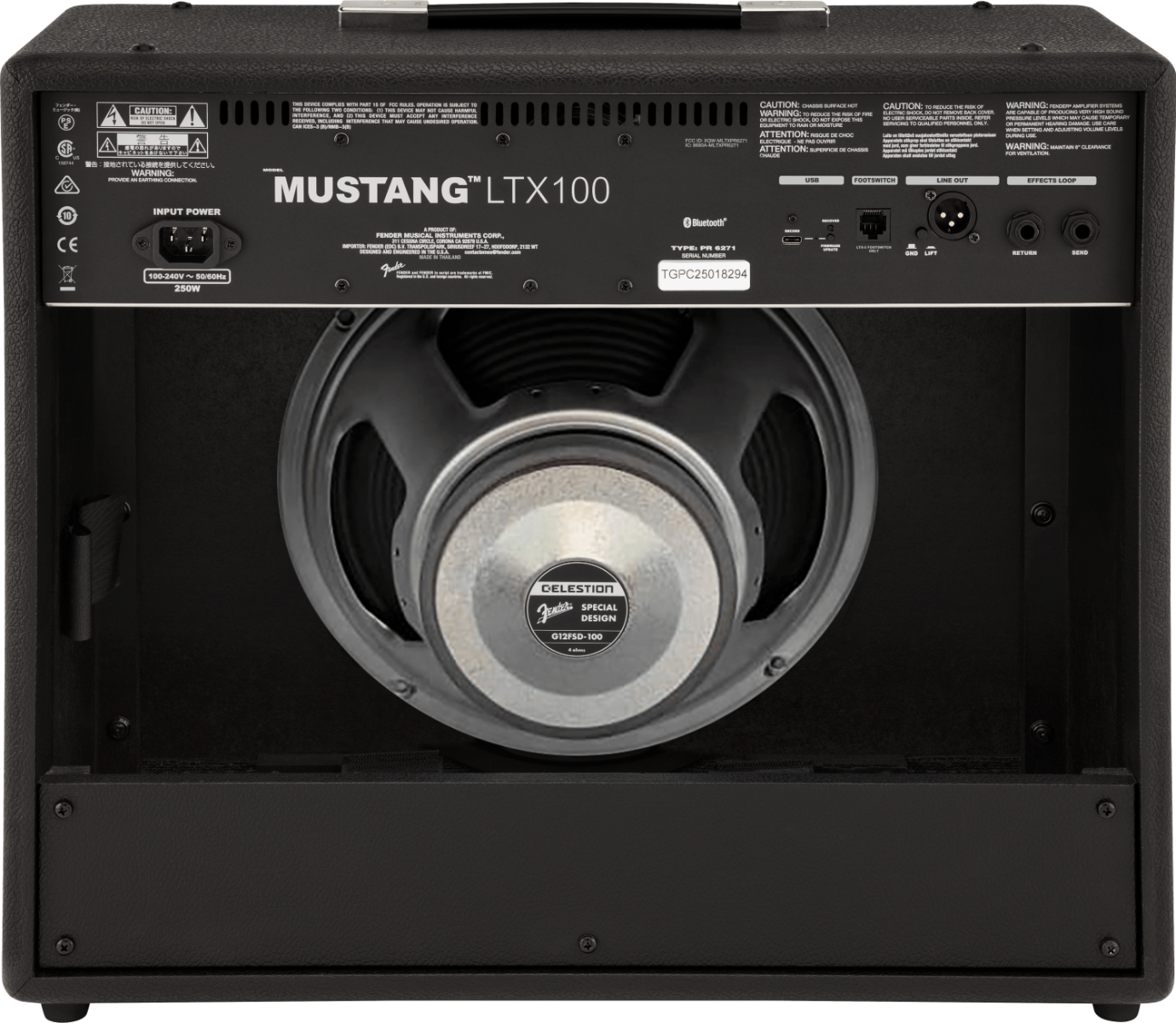 Amplificatore per chitarra elettrica Mustang® LTX, design Fender®, 50 modelli, Bluetooth®, altoparlante da 12" Celestion®