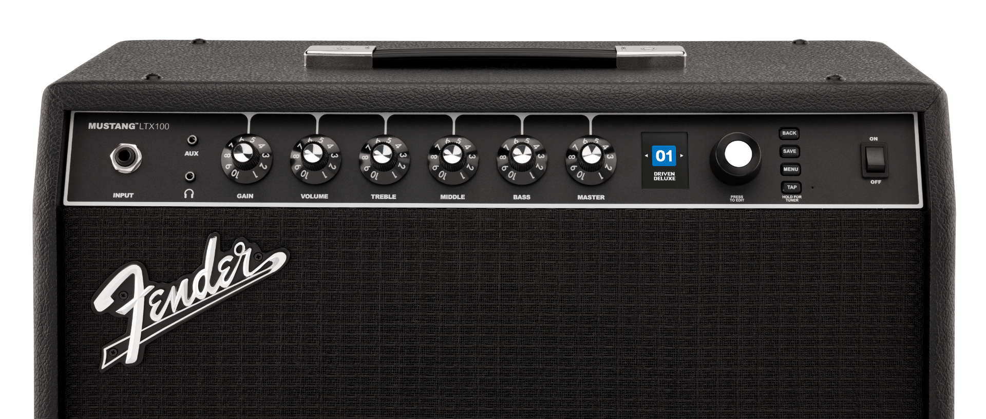Amplificatore Mustang® LTX, 50 modelli di suono, Bluetooth®, altoparlante 12" Celestion®, perfetto per prove e concerti