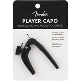 Capotasto Fender Player, nero, per chitarre acustiche e elettriche, con manopola micrometrica e gomma per una presa sicura