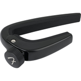 Capotasto Fender Player per chitarra acustica/elettrica, nero, in lega di zinco, con regolazione micrometrica e gomma anti-riflesso