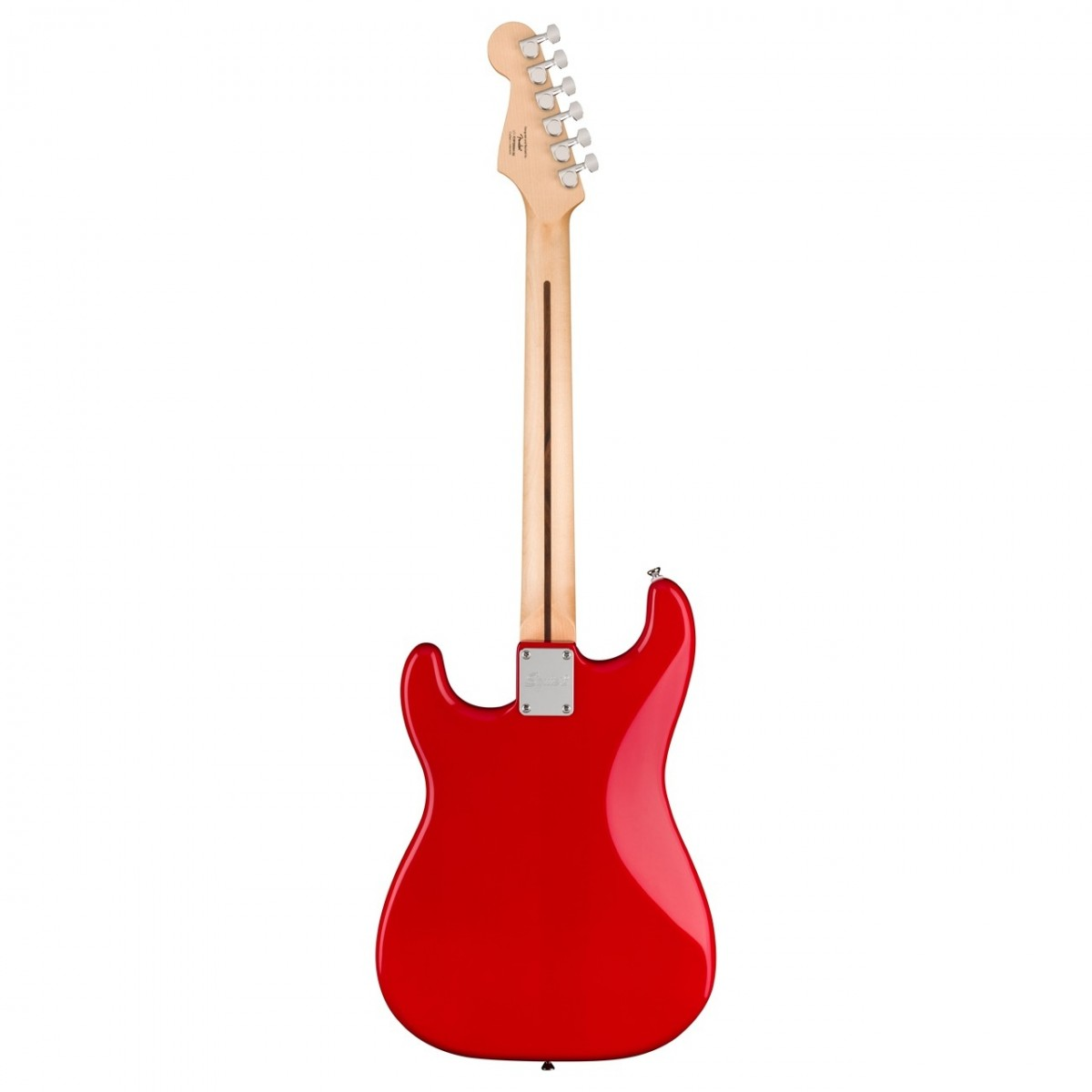 Squier Sonic Stratocaster HT Torino Red, chitarra elettrica con corpo in pioppo, manico a forma di "C" e pickup single coil