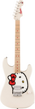 Chitarra elettrica Squier Hello Kitty Stratocaster bianca, con grafica Hello Kitty e finiture di alta qualità Fender