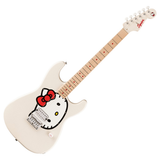 Chitarra elettrica Hello Kitty bianca, con corpo in Okoume e dettagli unici, perfetta per celebrare il 50° anniversario