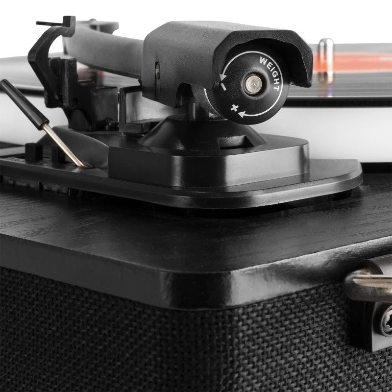 Giradischi Fenton RP162LED con luci LED, riproduzione di dischi a diverse velocità e connessione Bluetooth, design raffinato