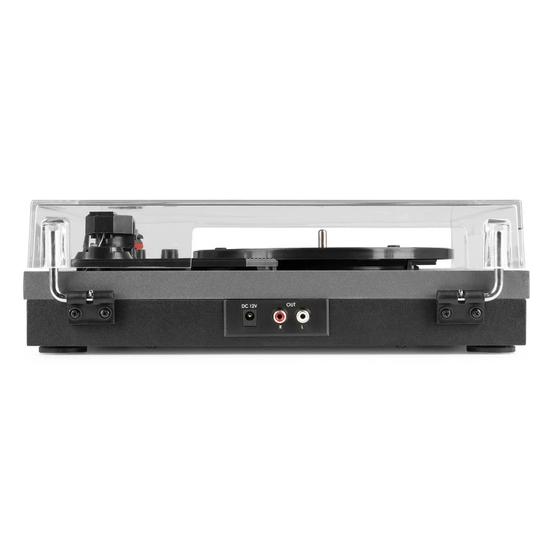 Giradischi Fenton RP165 in grigio, con design semplice, altoparlanti stereo e possibilità di riproduzione vinile e Bluetooth
