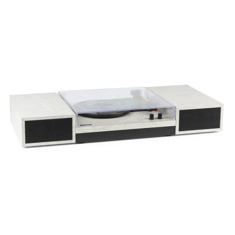 Giradischi Fenton RP165 in marmo, con amplificatore e altoparlanti, per ascoltare vinili e musica in streaming Bluetooth