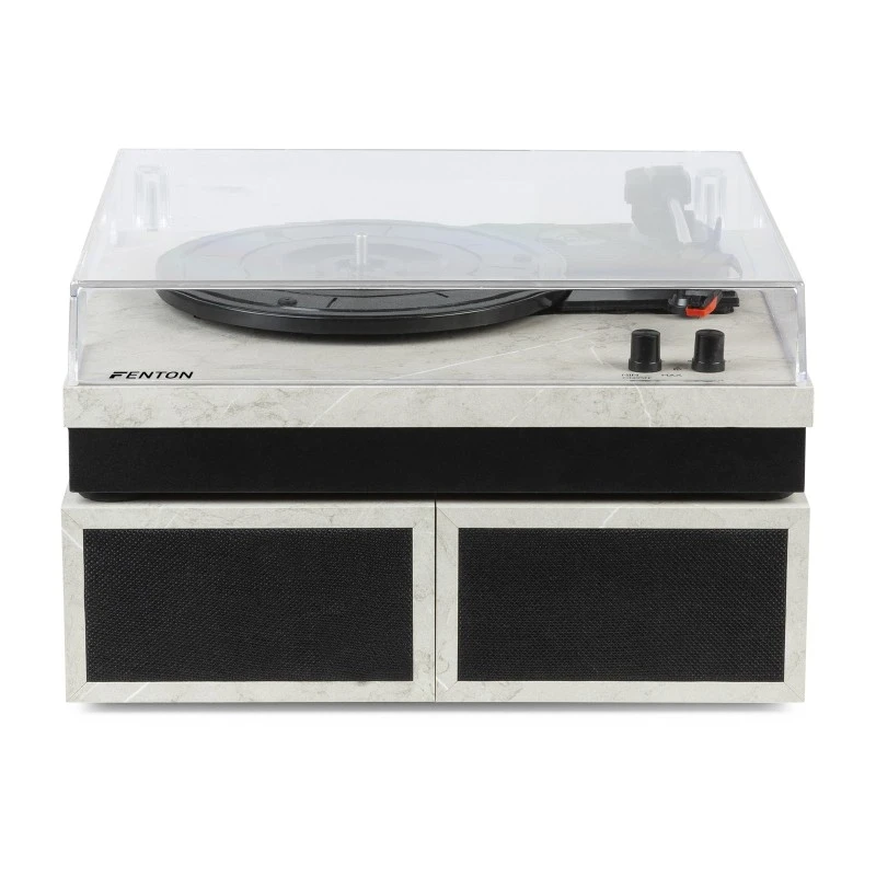 Riproduttore FENTON RP165M in marmo, con streaming BT, vinile, RCA, potenza 100 W, dimensioni 361x262x465 mm, peso 5,4 kg