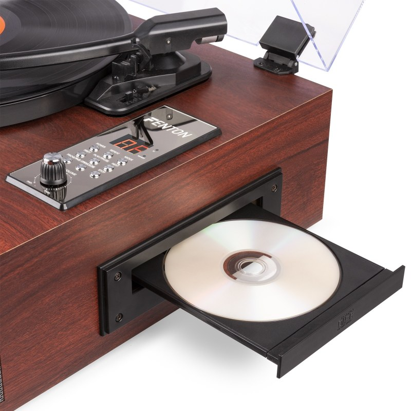 Giradischi Fenton RP165 con amplificatore integrato, altoparlanti da 50 watt e opzioni di riproduzione versatile