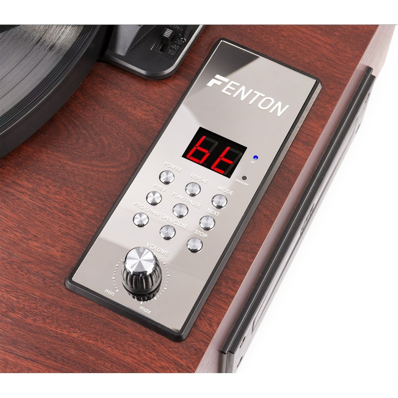 Giradischi Fenton RP165 con amplificatore integrato con display e rifiniture cromate