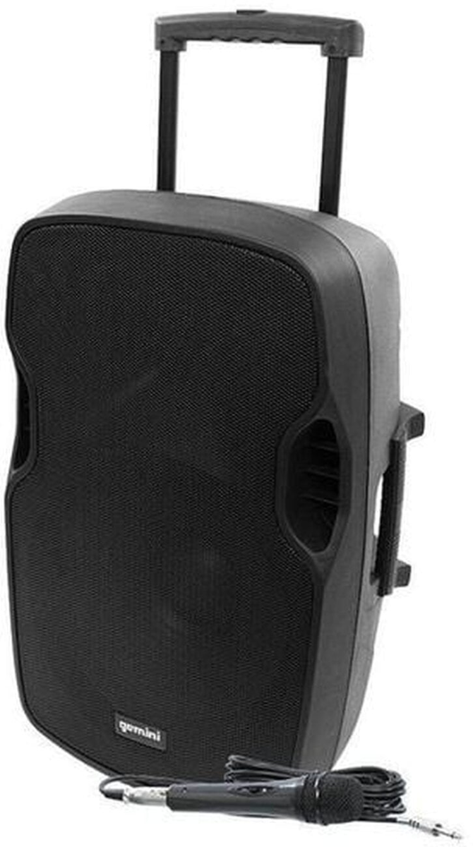 Altoparlante portatile 15" con Bluetooth, microfono, lettore USB e trolley, amplificatore 2000W per suono potente e chiaro