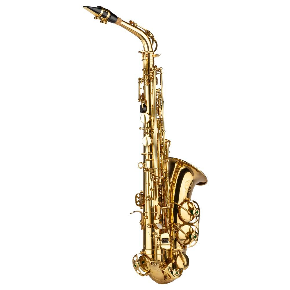 Sassofono contralto Grassi SAL700, finitura in ottone laccato, chiave Mib, estensione Sib grave - Fa# alto, con custodia