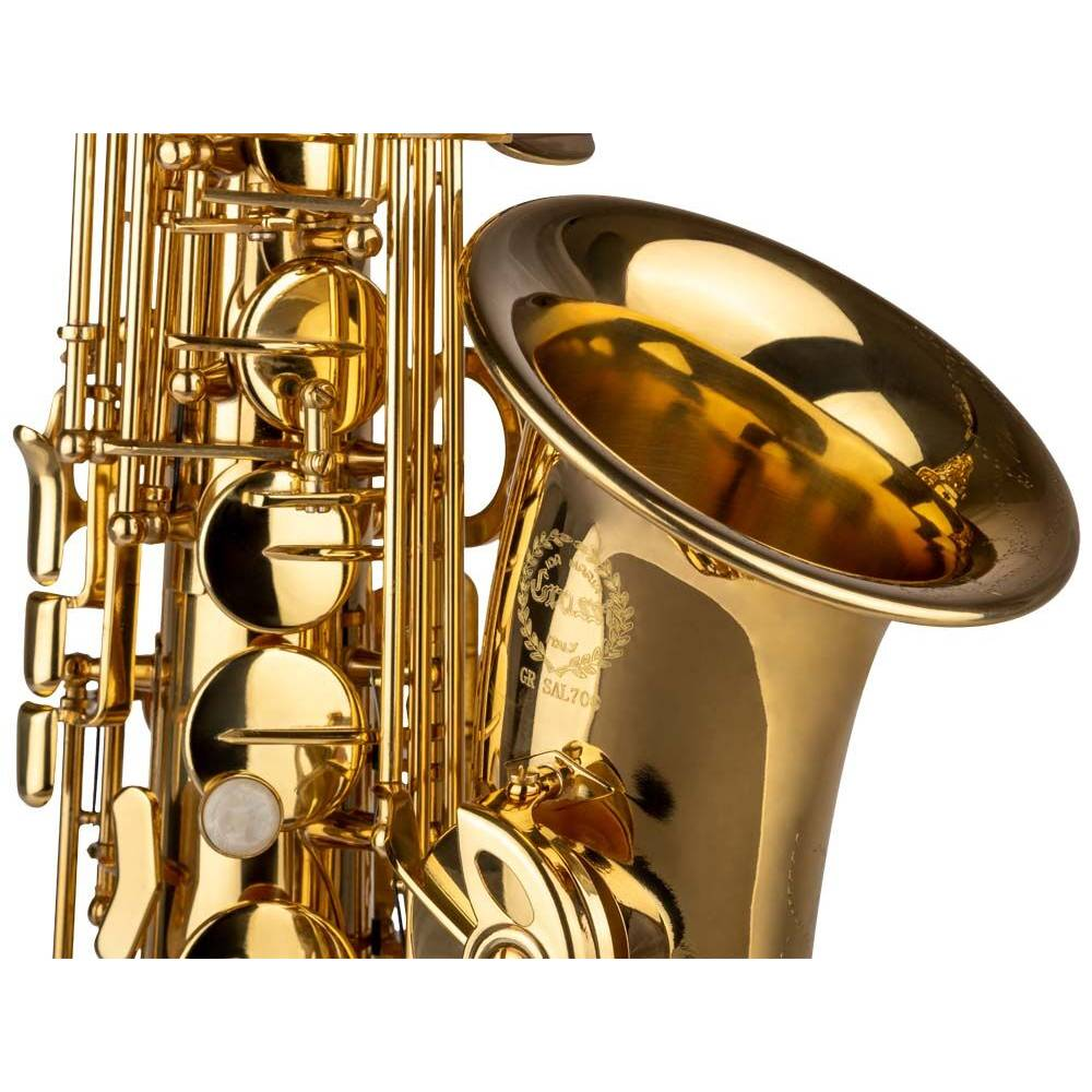 Grassi SAL700, sassofono contralto in ottone laccato, perfetto per principianti, con custodia rigida e garanzia estesa