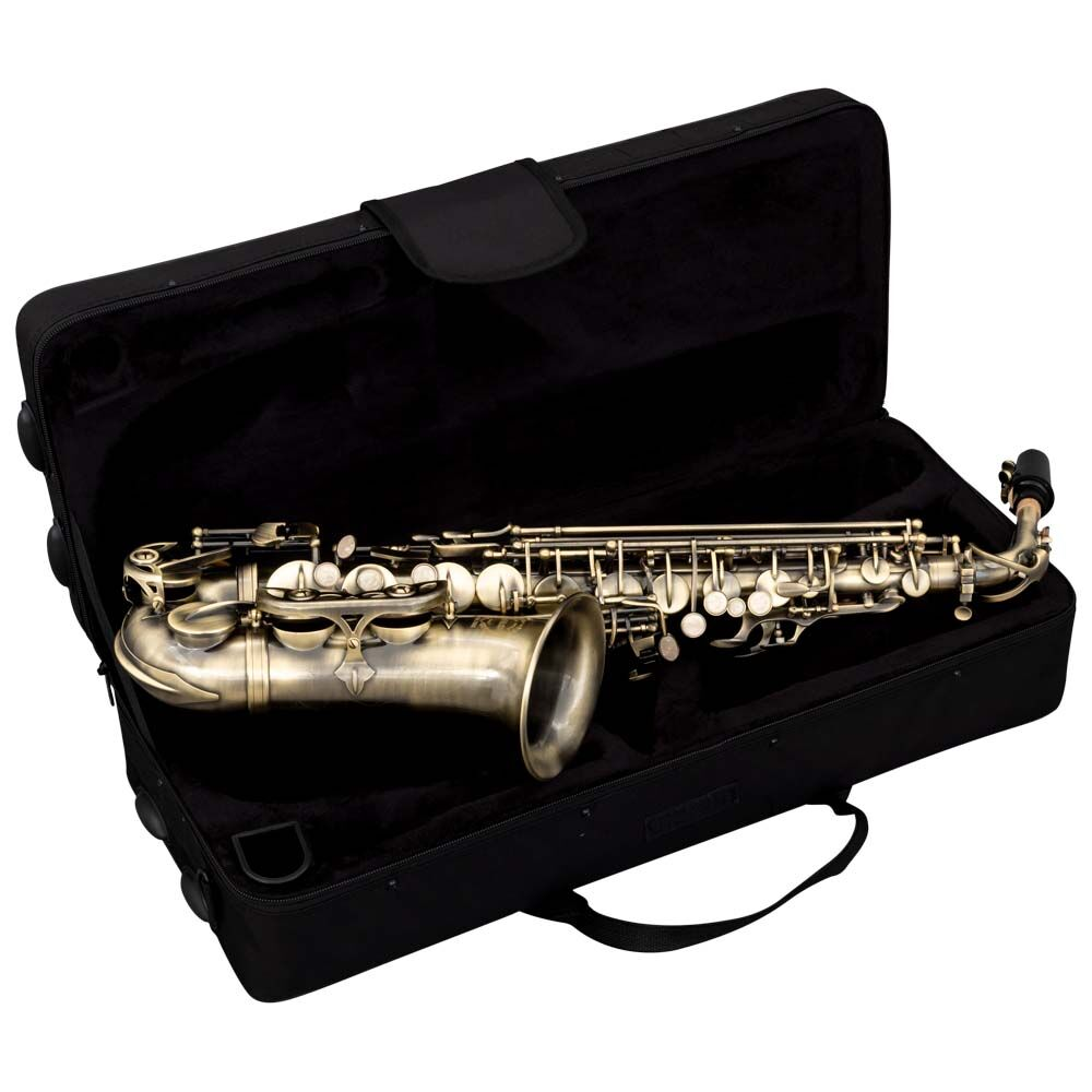 Custodia  Sassofono contralto Grassi SAL700A, finitura anticata, chiave Mib, per studenti, include garanzia di 4 anni
