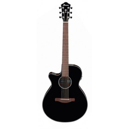 Chitarra acustica elettrificata Ibanez AEG50L, manico confortevole, finitura nera, preamp semplice e accordatore LCD integrato