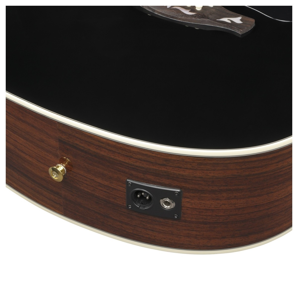 Attacco Uscita XLR e jack Chitarra elettrificata Ibanez AW391RCE, corpo dreadnought, top in abete, fondo in palissandro, preamp con accordatore integrato
