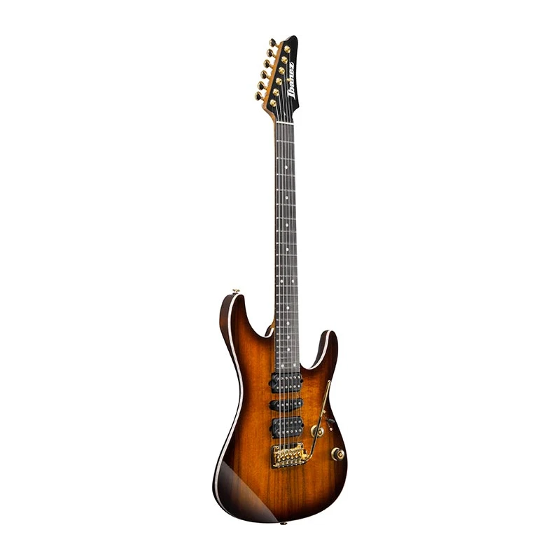 Ibanez AZ47P2K, chitarra elettrica con finitura Dragon Eye Burst, manico in acero e pickups DiMarzio per versatilità tonale