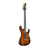 Ibanez AZ47P2K, chitarra elettrica con finitura Dragon Eye Burst, manico in acero e pickups DiMarzio per versatilità tonale