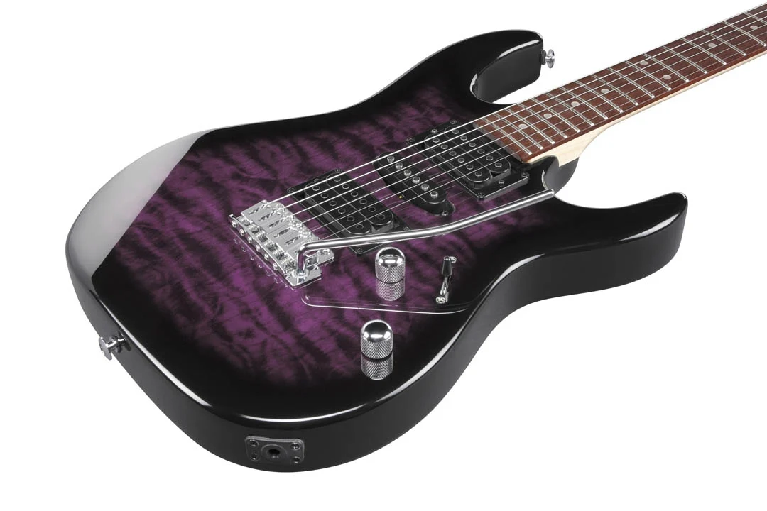 IBANEZ GIO GRX70QA TVT Transparent Violet Burst Chitarra Elettrica vista dettagli