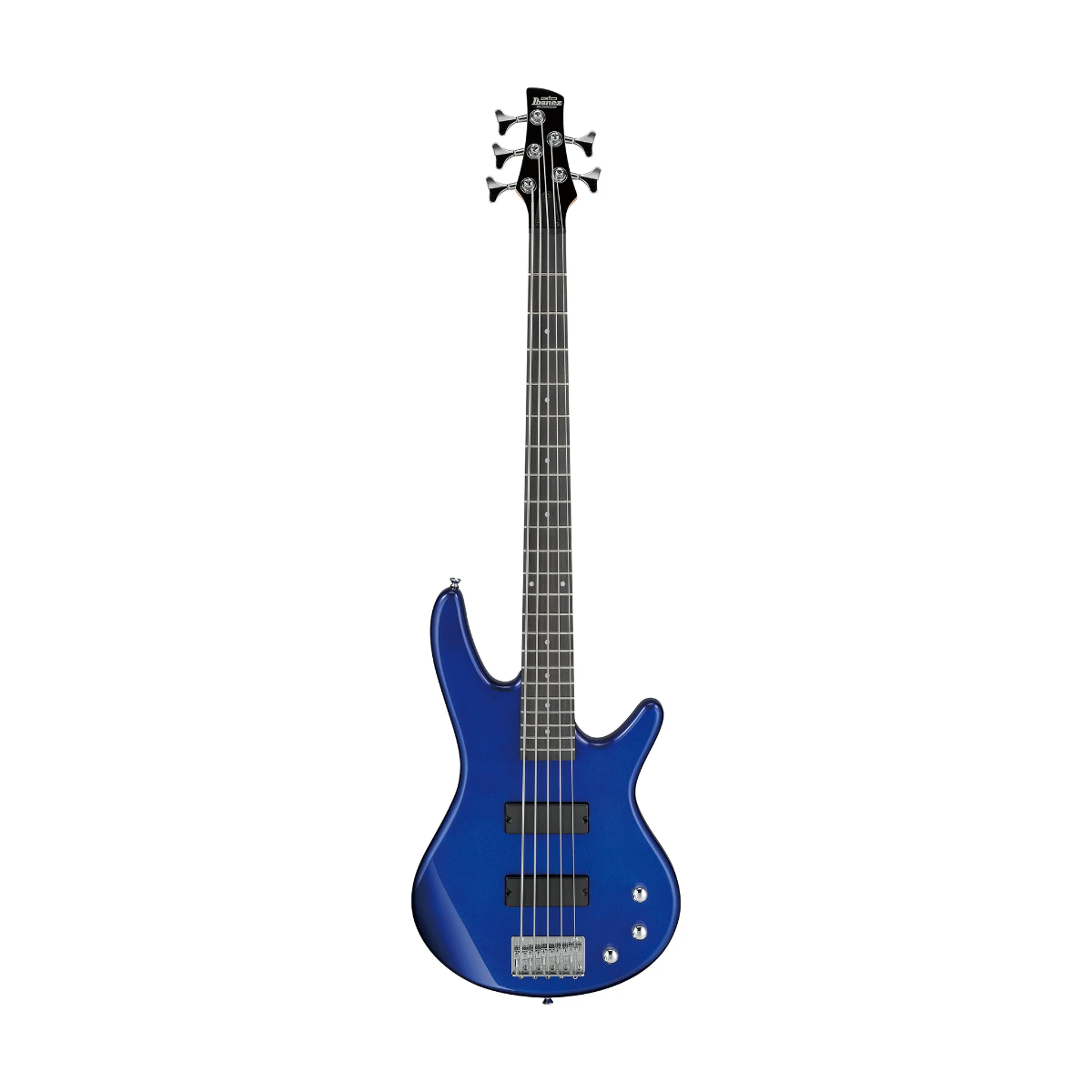Basso elettrico a 5 corde Ibanez GSR185 in Jewel Blue, con corpo in Okoumé e manico in acero, progettato per musicisti creativi
