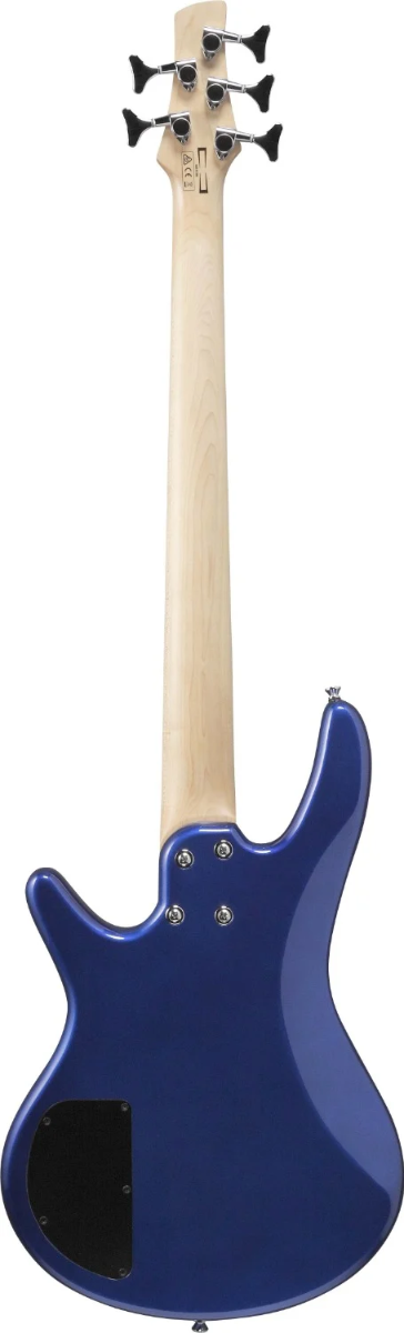 Basso elettrico Ibanez GSR185 a 5 corde, finitura Jewel Blue, manico in acero e pickups passivi, per un suono versatile