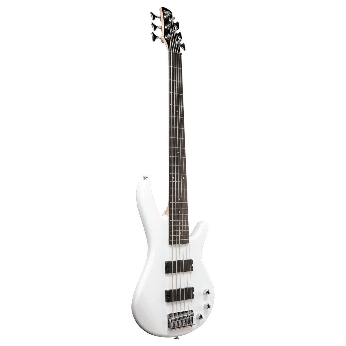 Basso elettrico Ibanez GSR186-PW, 6 corde, finitura Pearl White, manico in acero, pickup Dynamix H, suonabilità confortevole