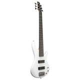 Basso elettrico Ibanez GSR186-PW, 6 corde, finitura Pearl White, manico in acero, pickup Dynamix H, suonabilità confortevole