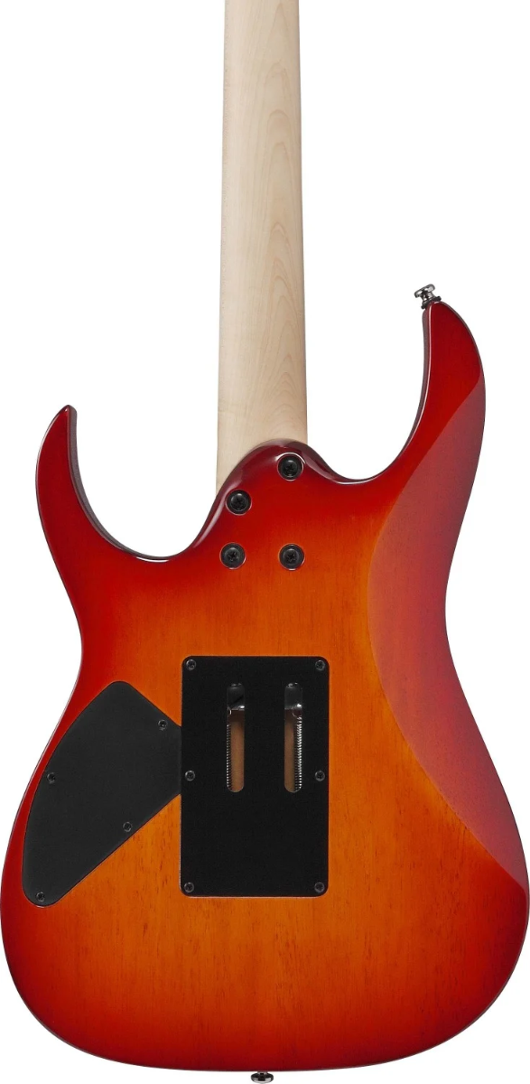 Chitarra elettrica Ibanez RG470DXFM-CS, leggera e versatile, con manico in acero e finitura Cherry Sunburst elegante e accattivante