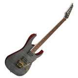 Chitarra elettrica Ibanez RGR420FMSP in grigio trasparente, corpo in meranti, manico Wizard III e pickup Quantum per tonalità chiare