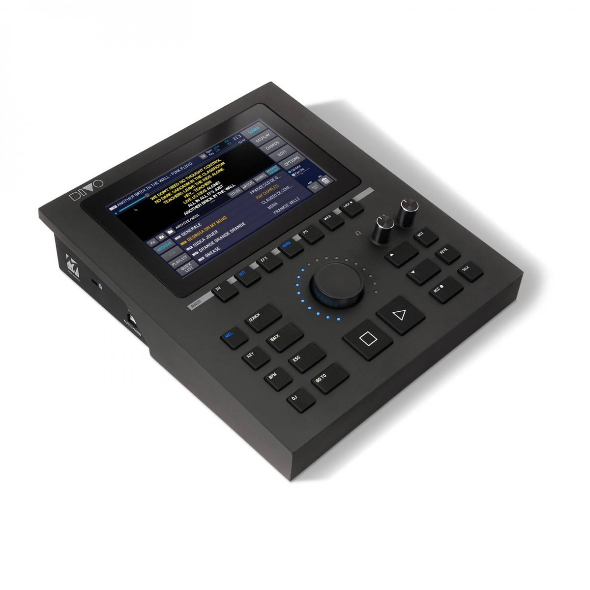 DIVO, dispositivo per performance musicali, con touchscreen, mixer integrato e registrazione audio, facile da usare