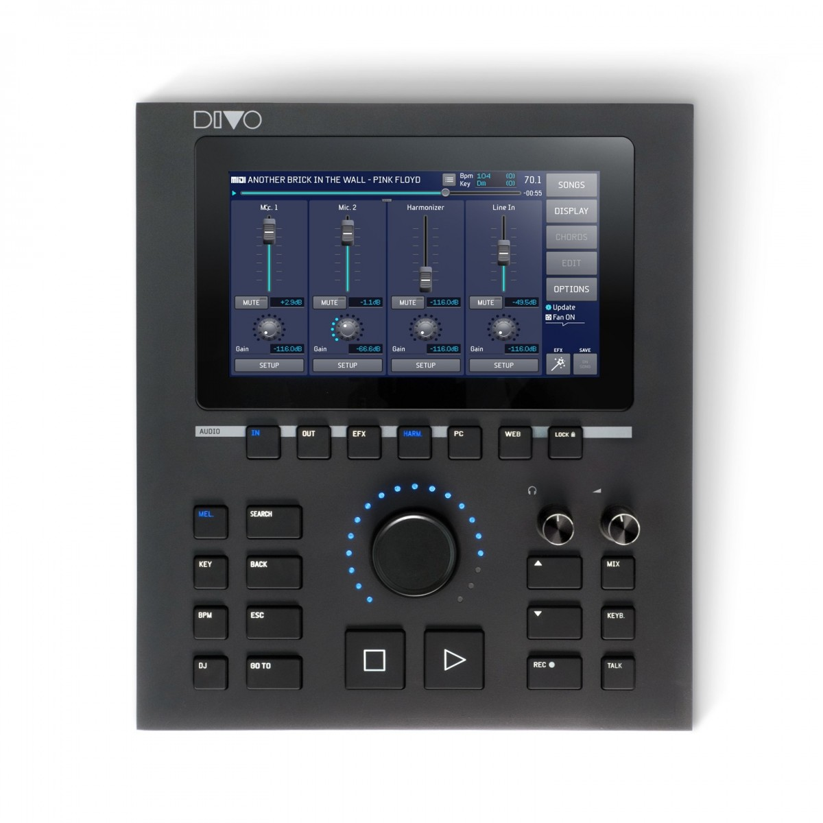 DIVO: workstation musicale compatta con touchscreen, mixer digitale, registratore e accesso a basi musicali online
