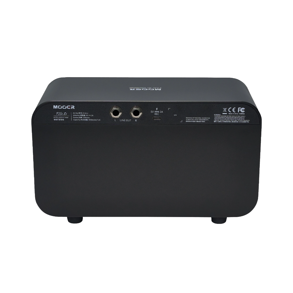 MOOER F15i Li amplificatore intelligente Phantom Black con ingresso type-c e 2 uscite jack