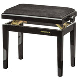 Proel PB90VSBBK Panca nera satinata per pianoforte con seduta in velluto