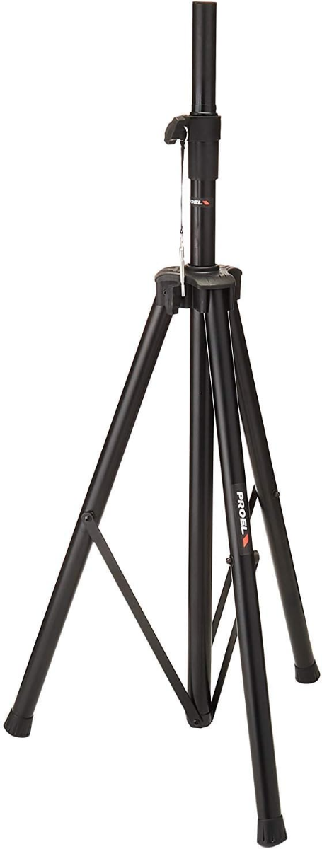 FRE300 BK Supporto professionale in alluminio anodizzato nero per casse acustiche, altezza regolabile e sistema di bloccaggio.