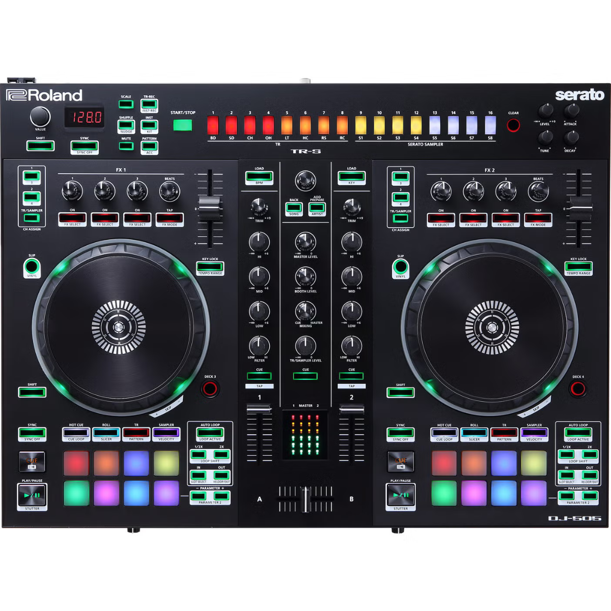 Controller DJ Roland DJ-505 a due canali e quattro deck