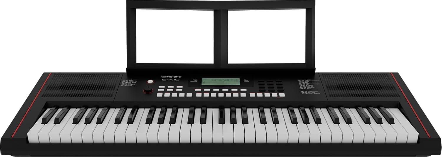 E-X10, tastiera a 61 tasti con suoni di pianoforte acustico e oltre 200 stili preset per esplorare vari generi musicali