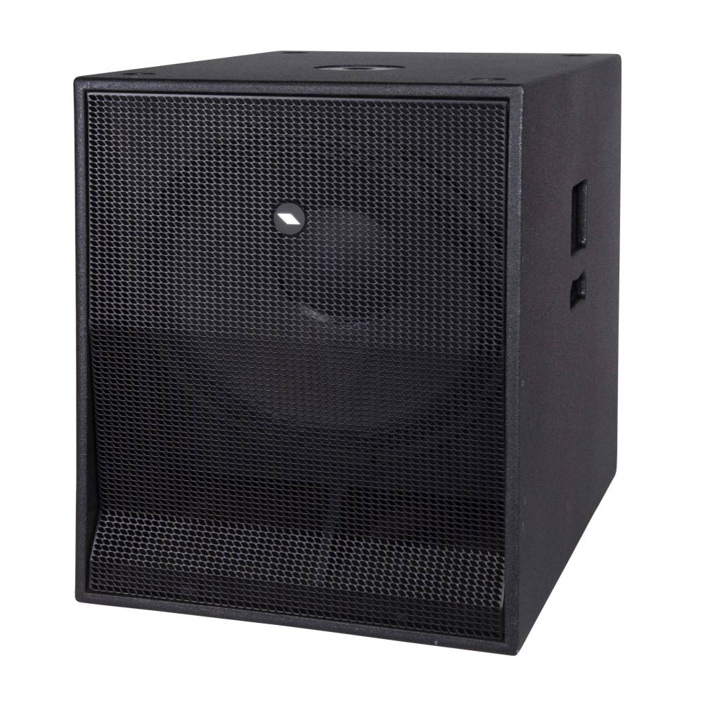 Subwoofer Proel S18A, woofer 18", potenza 600W, risposta 36Hz-140Hz, SPL 131dB, cabinet in multistrato, finitura nera