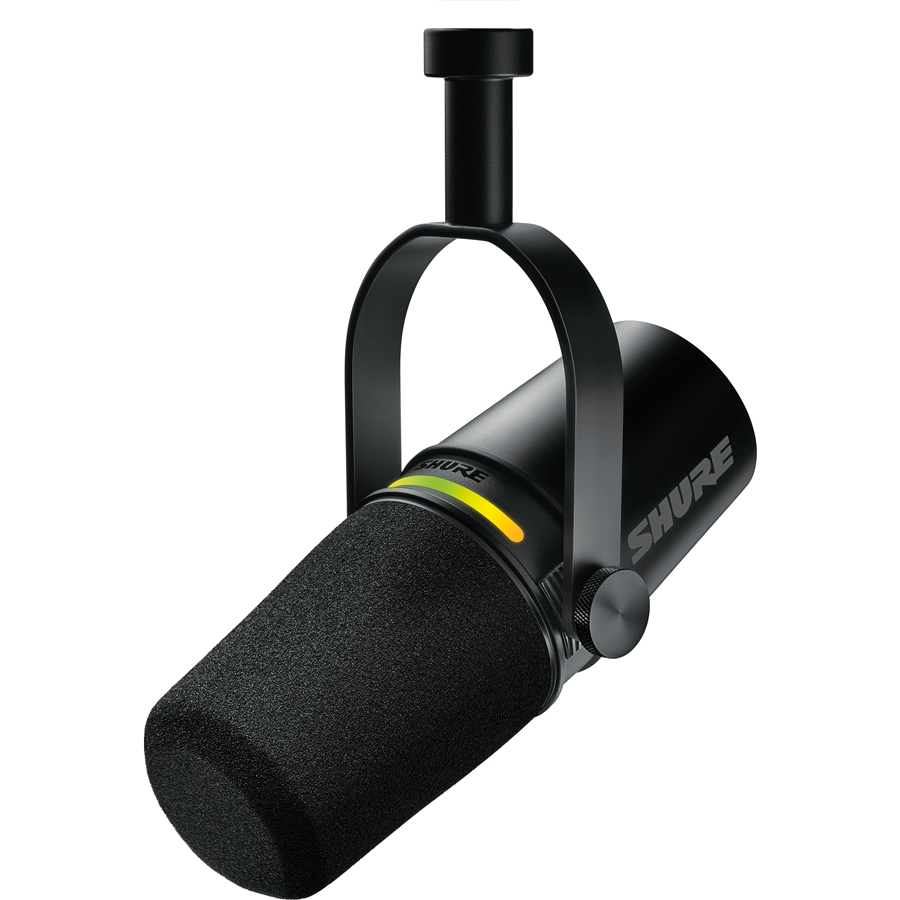 Microfono Shure MV7+ nero, dinamico e cardioide, con uscite USB-C e XLR, ideale per podcast e streaming di alta qualità