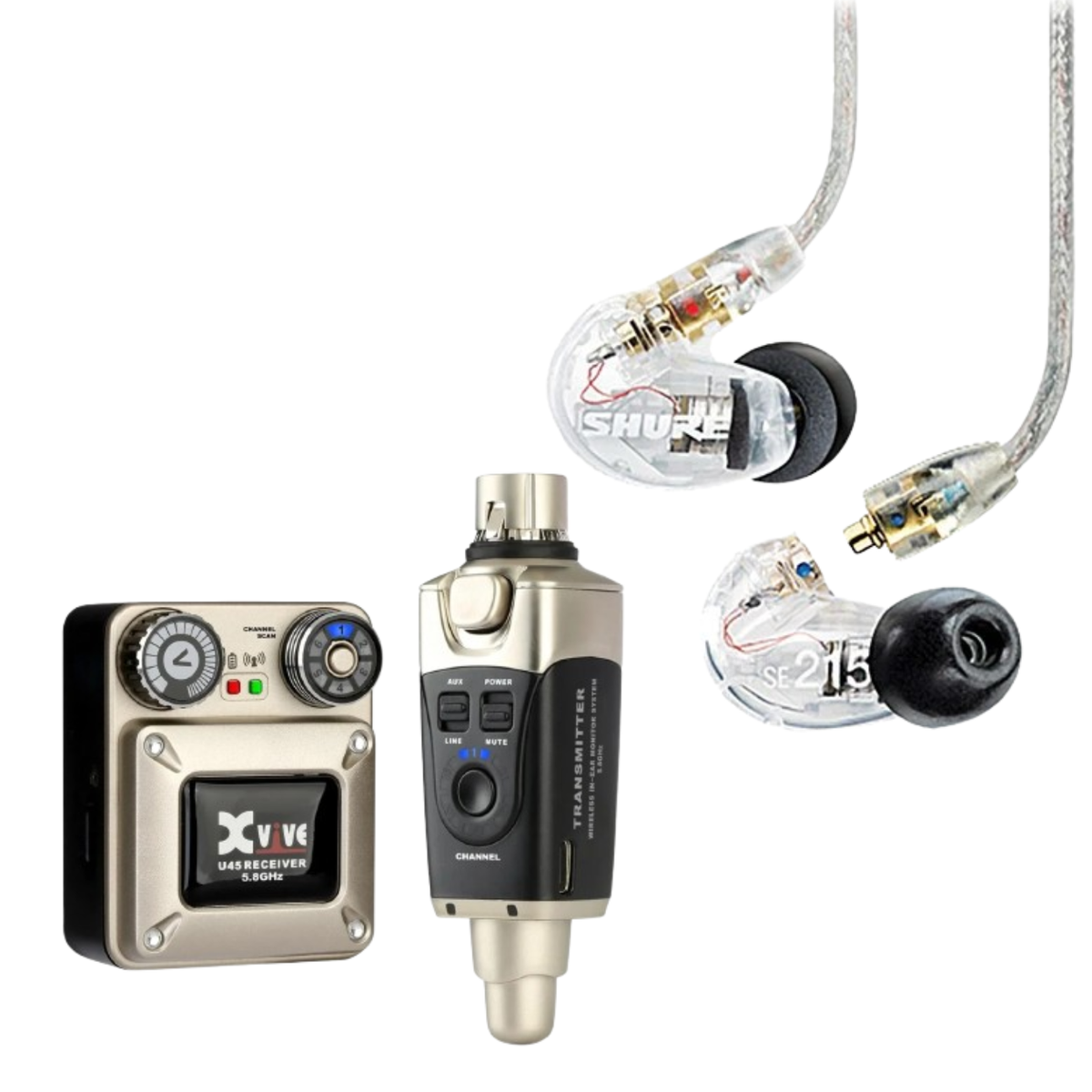 Xvive U45 con Shure SE 215 CLE