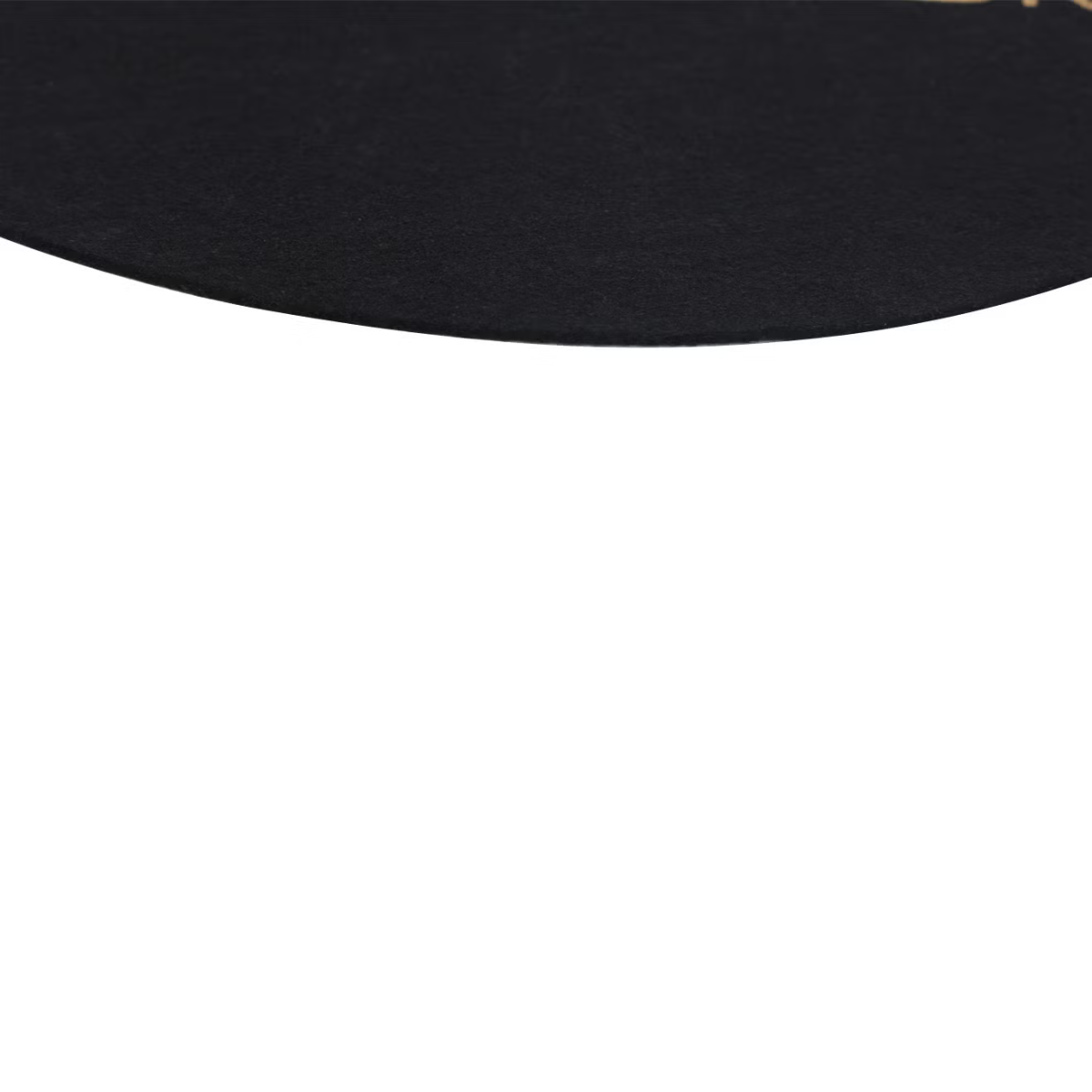 Slipmat neri e dorati per DJ, in feltro, diametro 30,5 cm, spessore 0,2 cm, venduti in coppia con logo UDG BORDO NERO ANTIGRAFFI