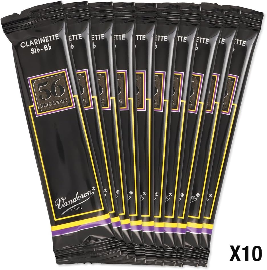 Ance clarinetto Sib 56 Rue Lepic n. 3.5, confezione da 10, canna forte, suono centrato e risposta rapida in ogni registro