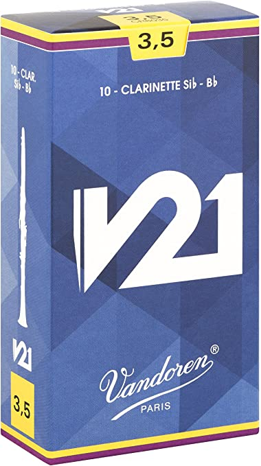 Ance Clarinetto Sib V21 N. 3.5, confezione da 10, suono caldo e profondo, ottima risposta per grandi salti di intervalli