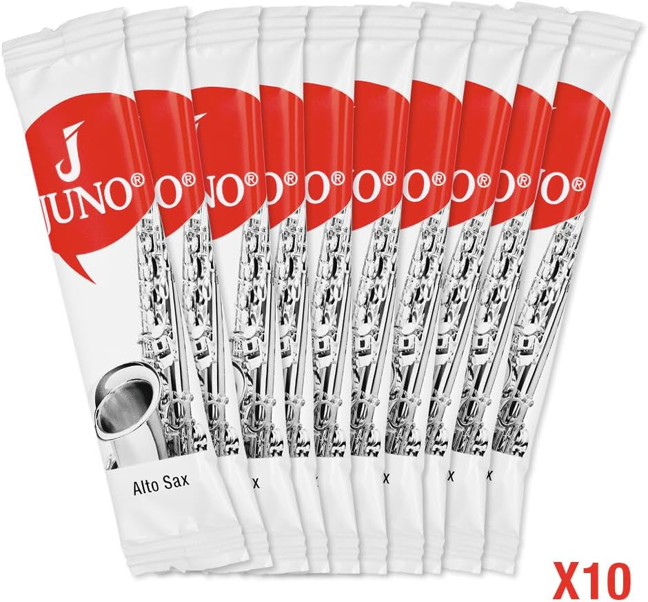 Ance Juno N. 2 per sax alto, confezione da 10, ideali per studenti, sigillate per garantire umidità e prestazioni