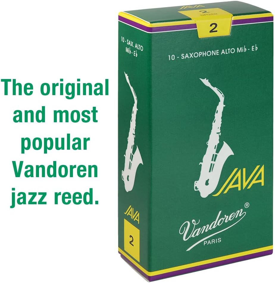 Confezione di 10 ance Java N.2 per Sax Alto, caratterizzate da flessibilità e suono brillante