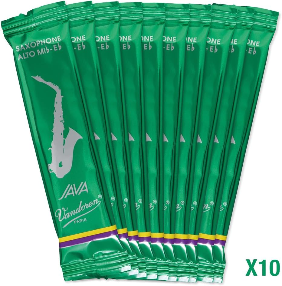 Confezione da 10 ance Java per Sax Alto, misura 2.5, flessibili e con suono brillante