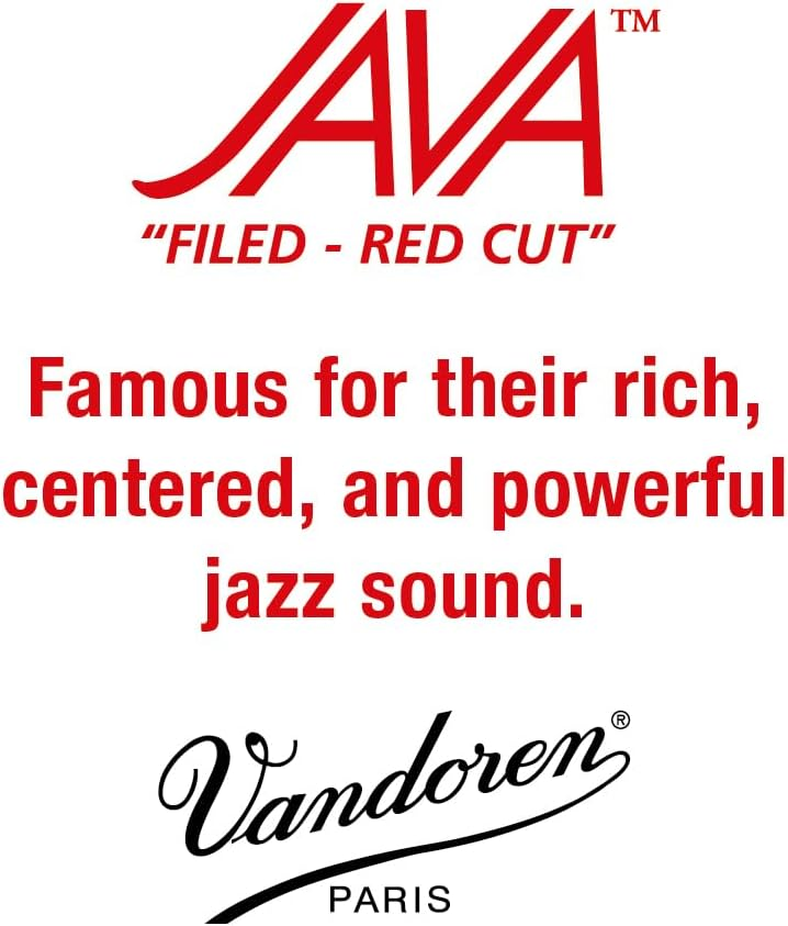 Ance per sax alto Vandoren Java Red Cut, misura 3, confezione da 10, progettate per un attacco preciso e suono ricco