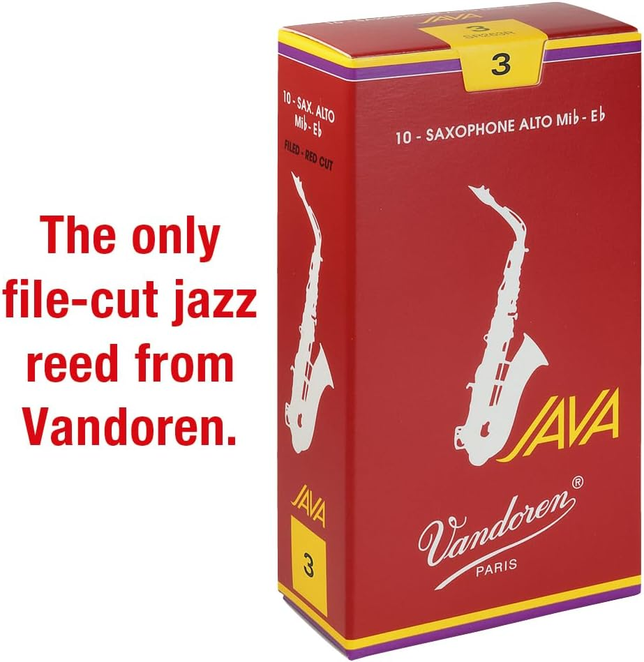 Ance Java Red Cut N.3 per sax alto, confezione da 10, progettate per un suono ricco e una proiezione ottimale