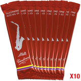 Confezione da 10 ance Vandoren Java Red Cut per sax alto, misura 3, flessibili con suono pieno e attacco preciso